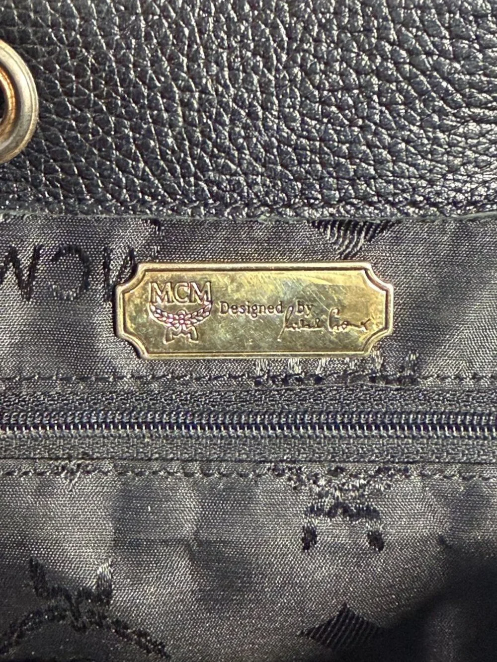 MCM Black Leather Backpack